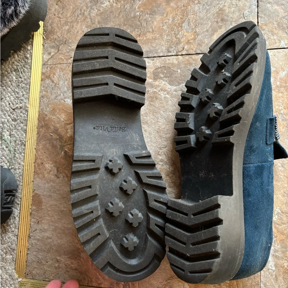 Bella Vita Navy Loafers with Studded Detail - Picture 5 of 5